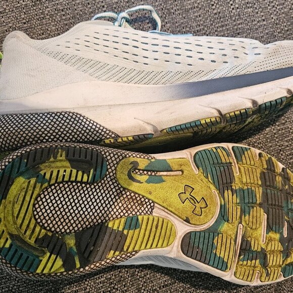 Under Armour HOVR White Neon Green athletic running gym shoes sneakers 10.5 - Picture 10 of 11